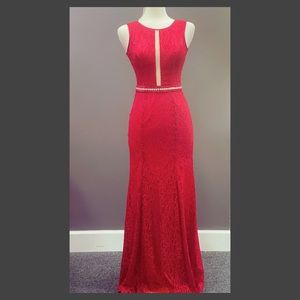 Long red mermaid dress